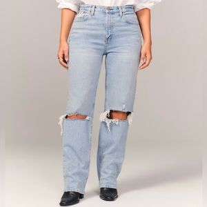 Abercrombie & Fitch Curve Love Ultra High Rise 90’s Straight Jean NWT 37 Reg